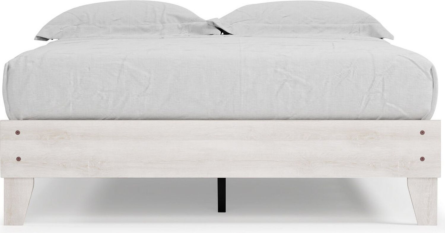 Shawburn White and Dark Charcoal Gray Queen Platform Bed EB4121B1