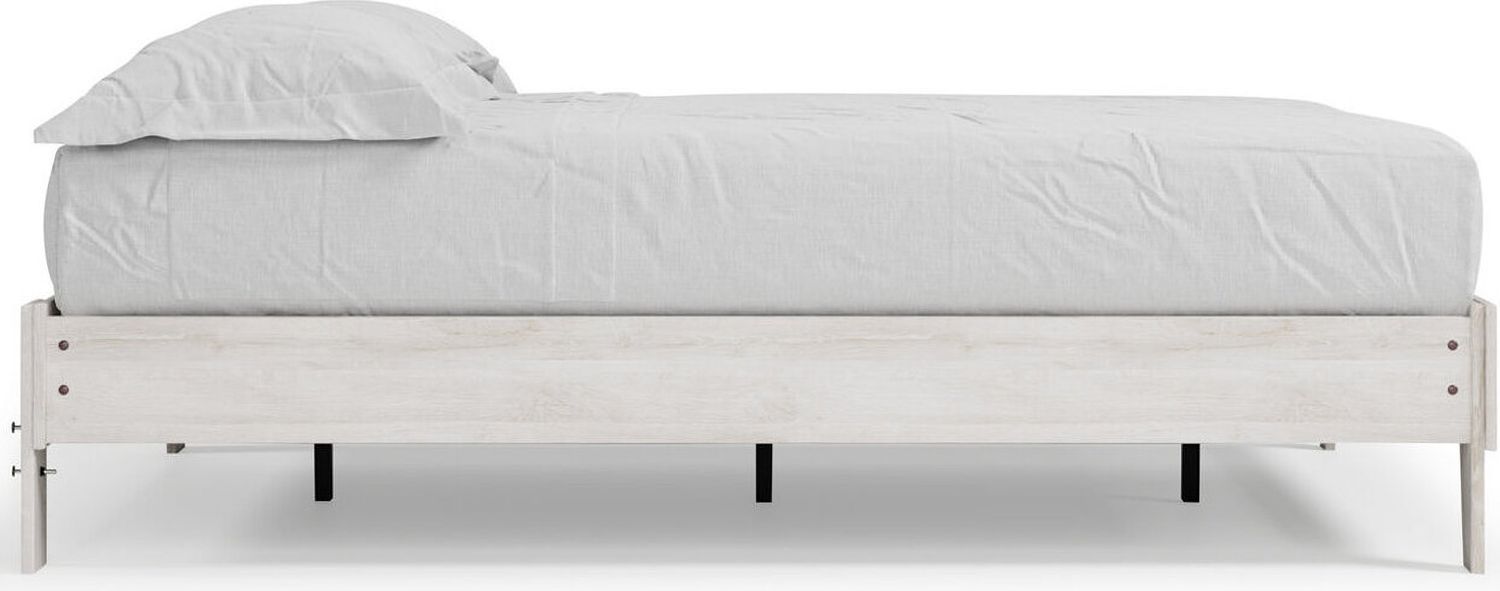 Shawburn White and Dark Charcoal Gray Queen Platform Bed EB4121B1