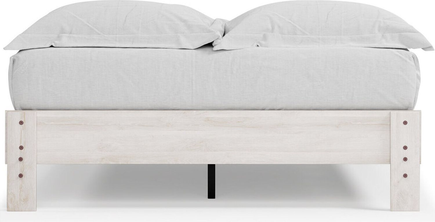 Shawburn White and Dark Charcoal Gray Queen Platform Bed EB4121B1