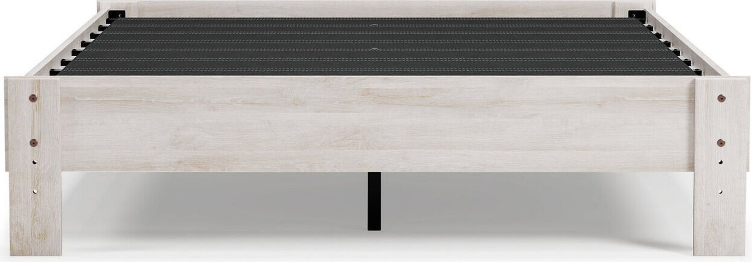 Shawburn White and Dark Charcoal Gray Queen Platform Bed EB4121B1