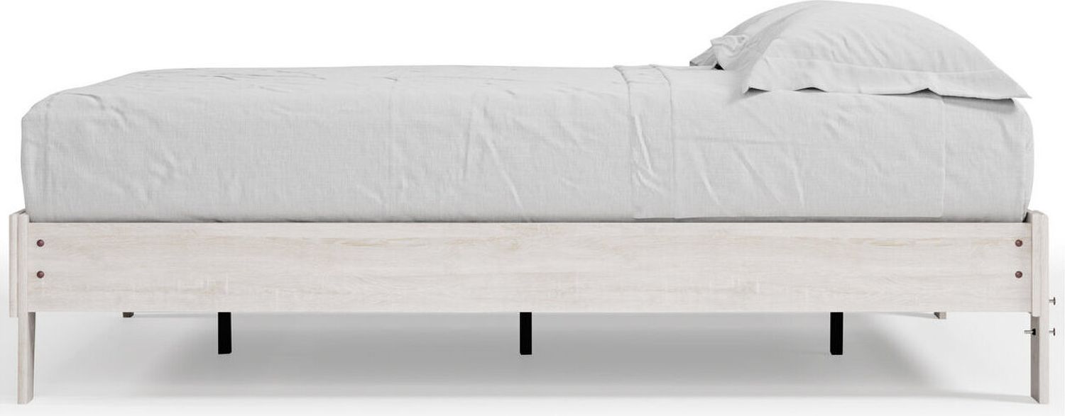 Shawburn White and Dark Charcoal Gray Queen Platform Bed EB4121B1