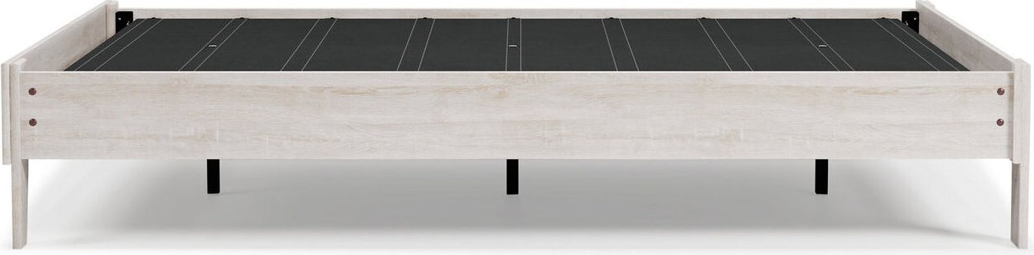 Shawburn White and Dark Charcoal Gray Queen Platform Bed EB4121B1