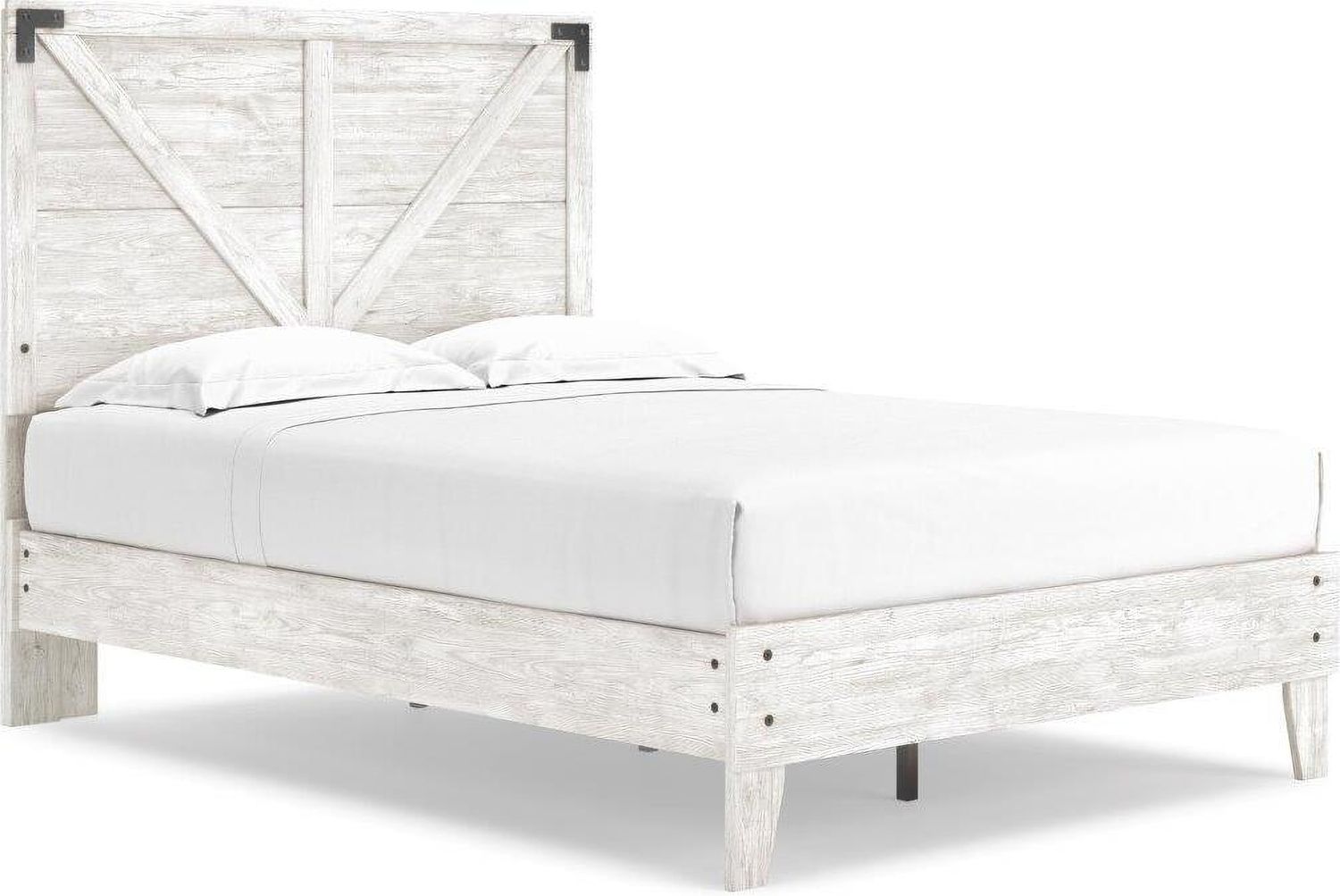 Shawburn White and Dark Charcoal Gray Full Platform Bed EB4121B2