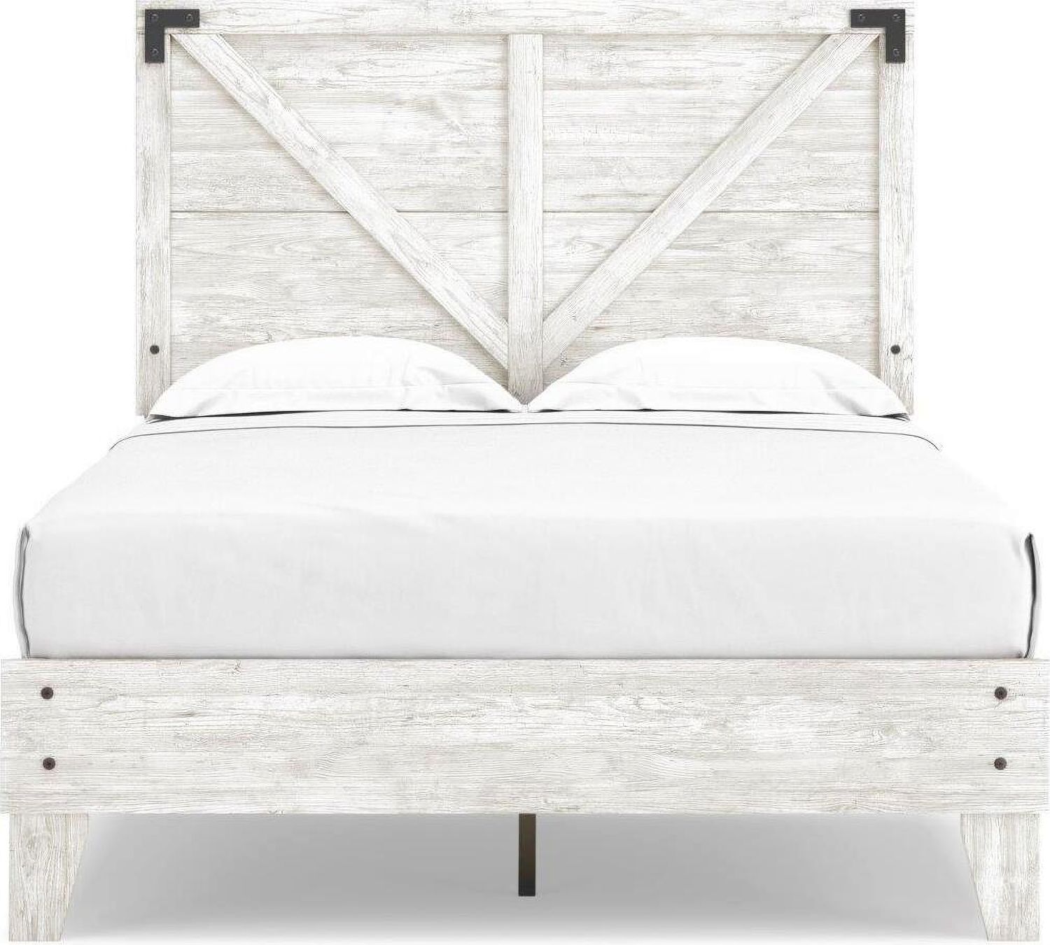 Shawburn White and Dark Charcoal Gray Full Platform Bed EB4121B2