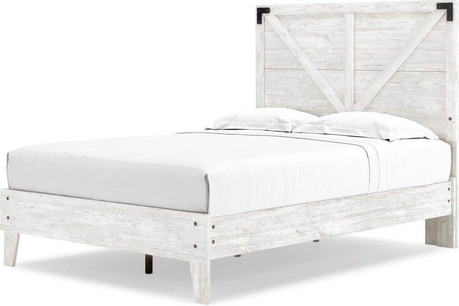 Shawburn White and Dark Charcoal Gray Full Platform Bed EB4121B2