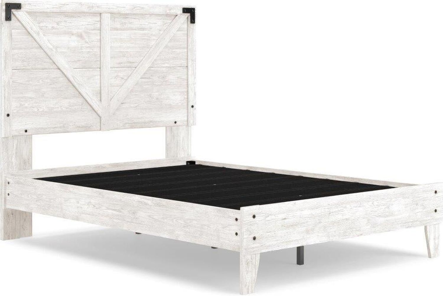 Shawburn White and Dark Charcoal Gray Full Platform Bed EB4121B2