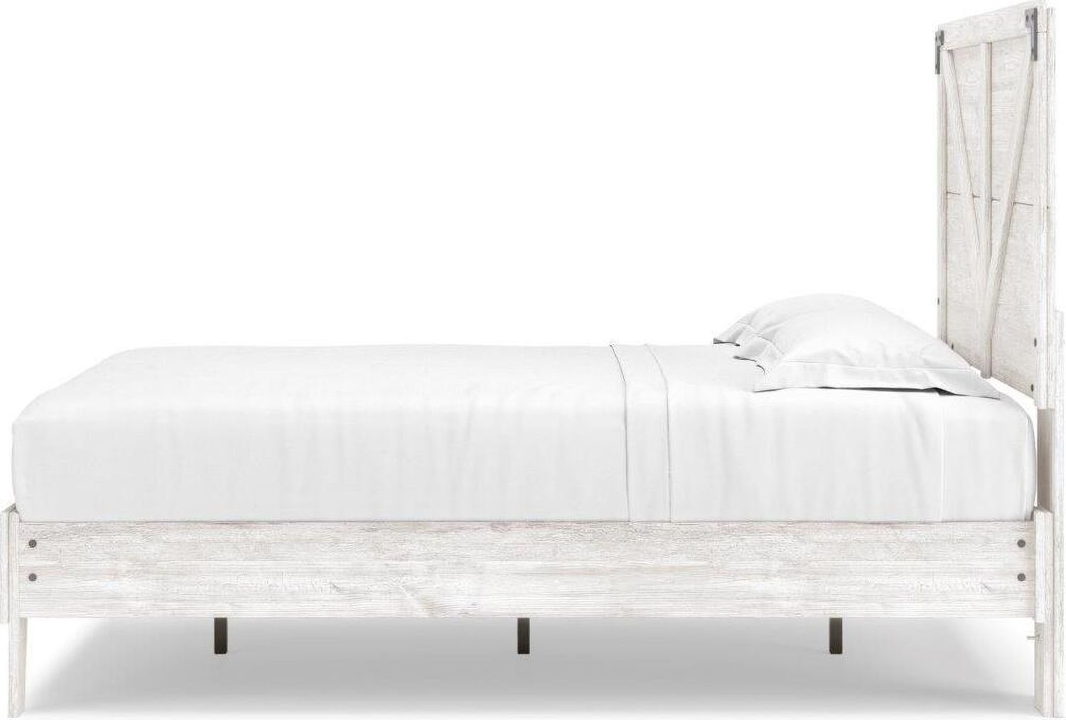 Shawburn White and Dark Charcoal Gray Full Platform Bed EB4121B2