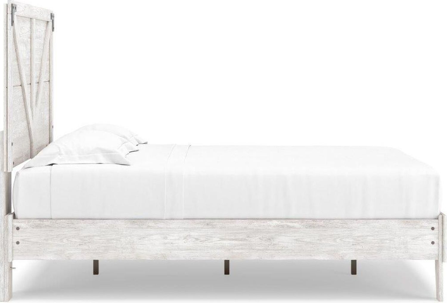 Shawburn White and Dark Charcoal Gray Full Platform Bed EB4121B2