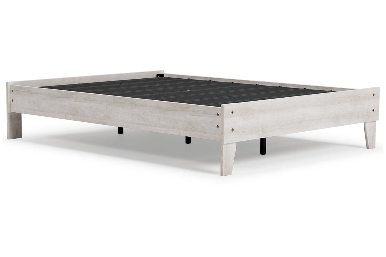 Shawburn White and Dark Charcoal Gray Full Platform Bed EB4121B2