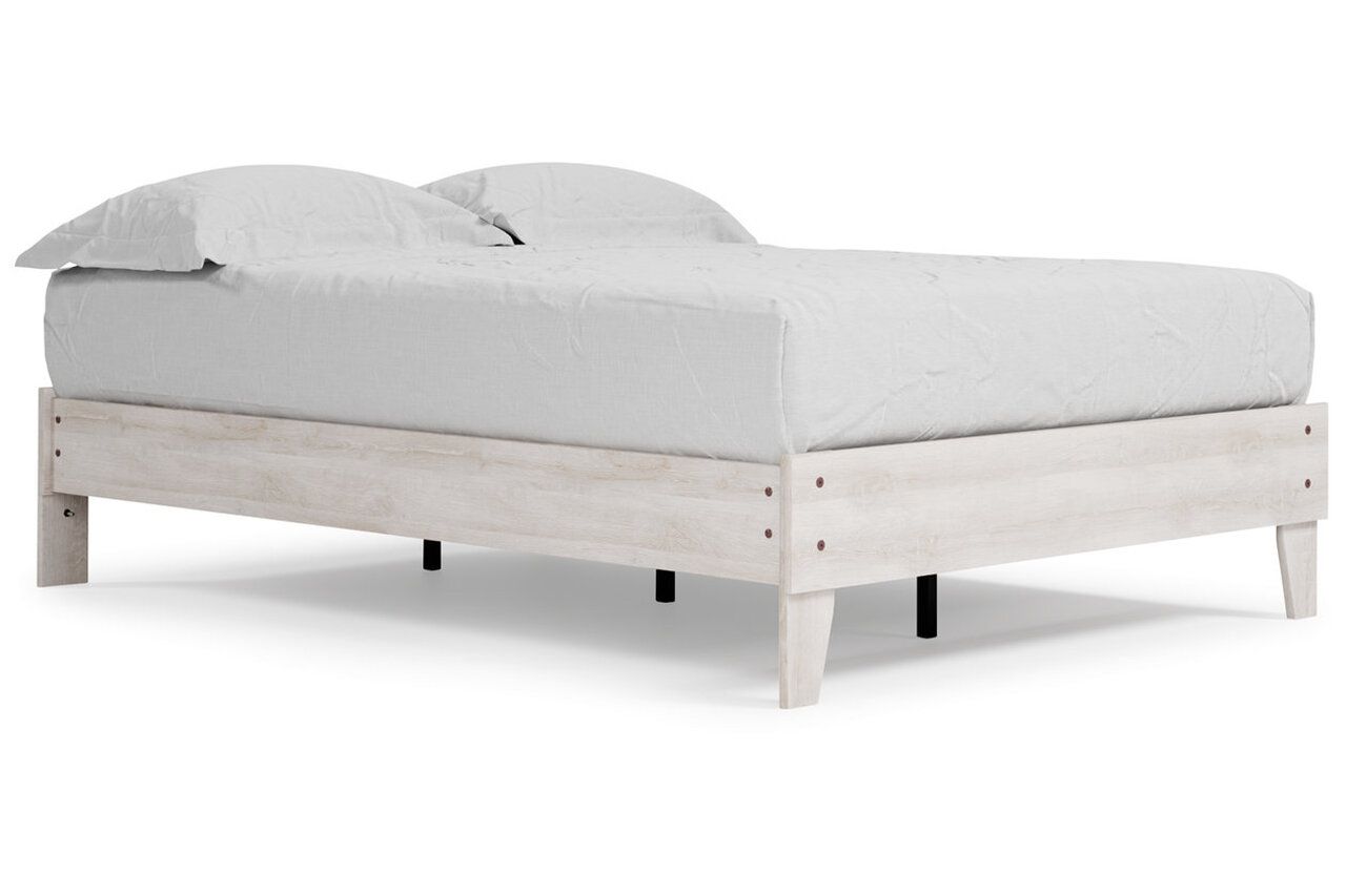 Shawburn White and Dark Charcoal Gray Full Platform Bed EB4121B2