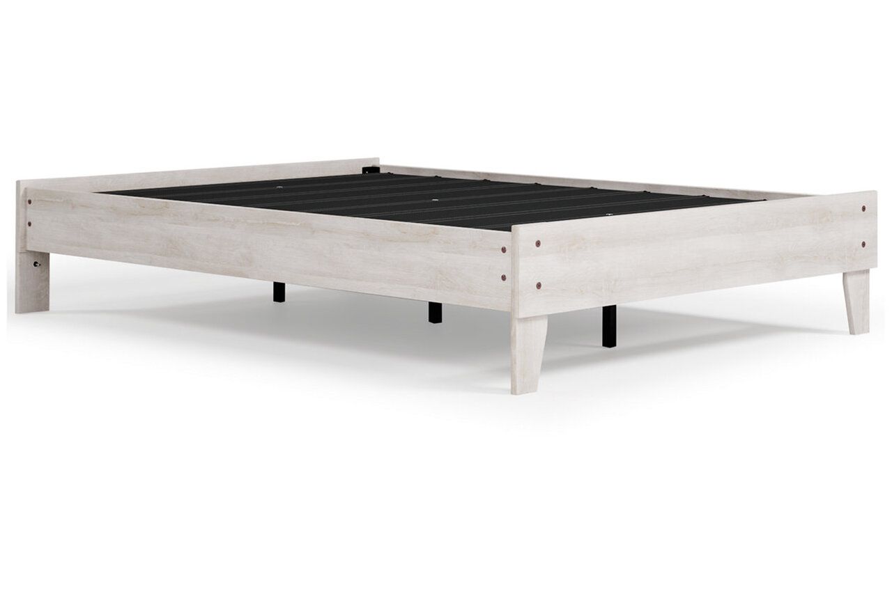 Shawburn White and Dark Charcoal Gray Full Platform Bed EB4121B2