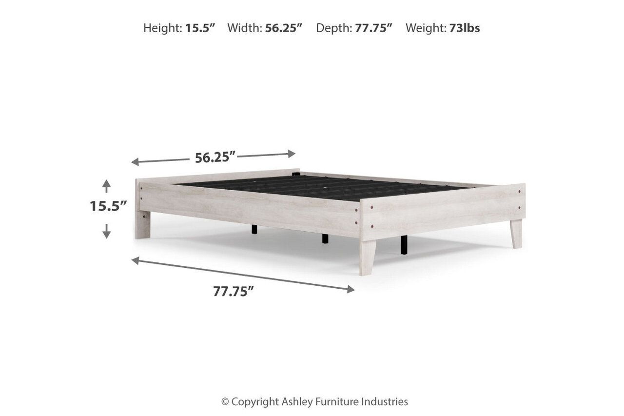 Shawburn White and Dark Charcoal Gray Full Platform Bed EB4121B2