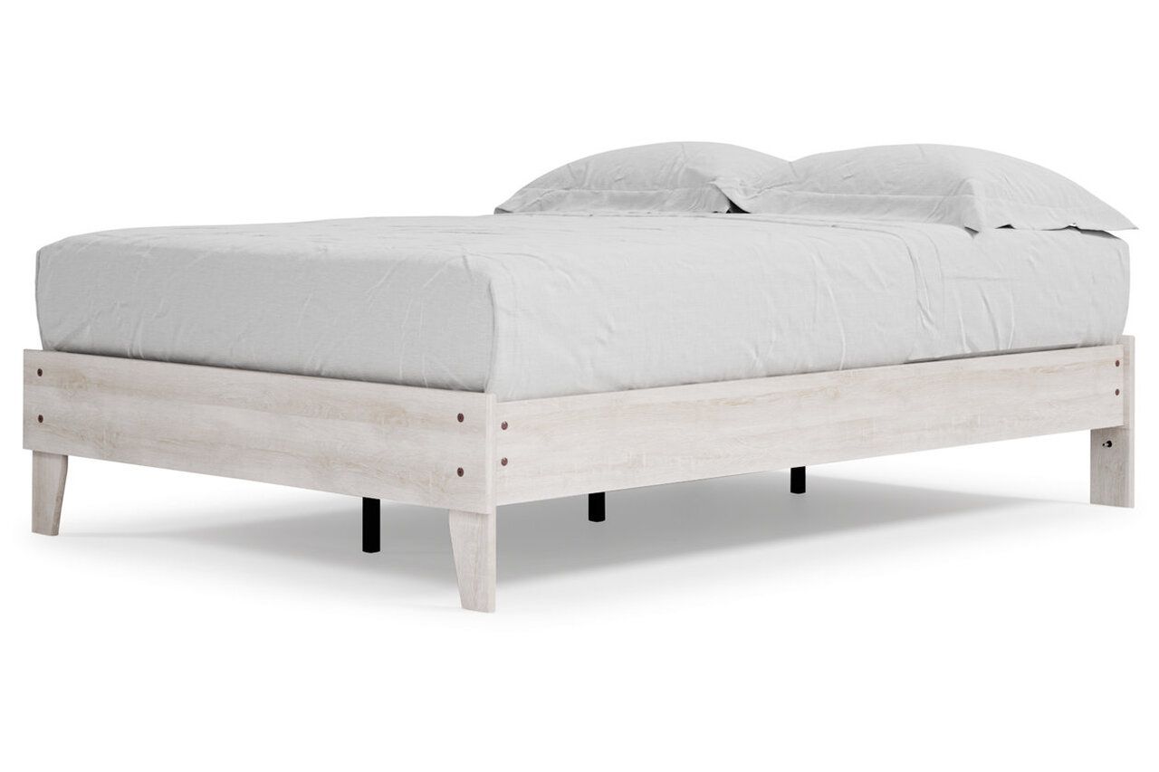 Shawburn White and Dark Charcoal Gray Full Platform Bed EB4121B2