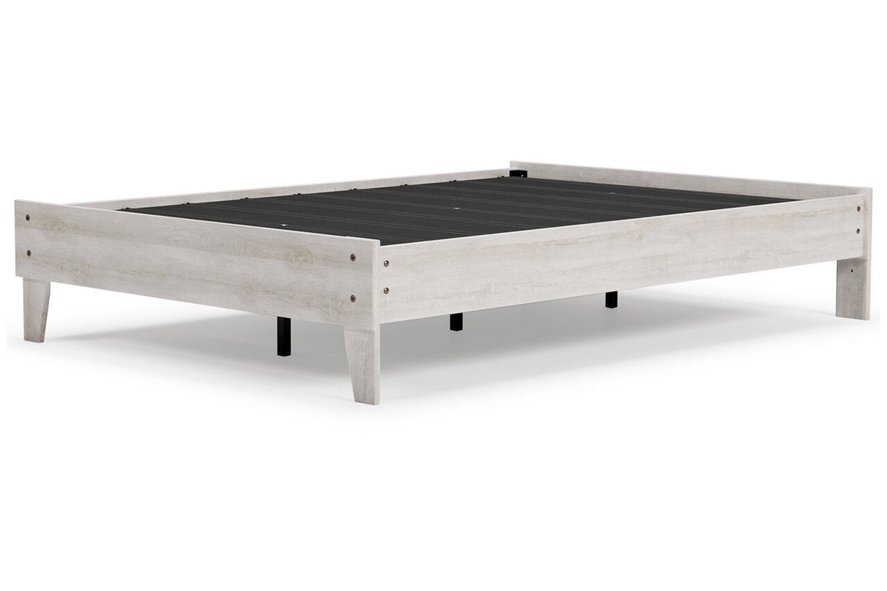 Shawburn White and Dark Charcoal Gray Full Platform Bed EB4121B2