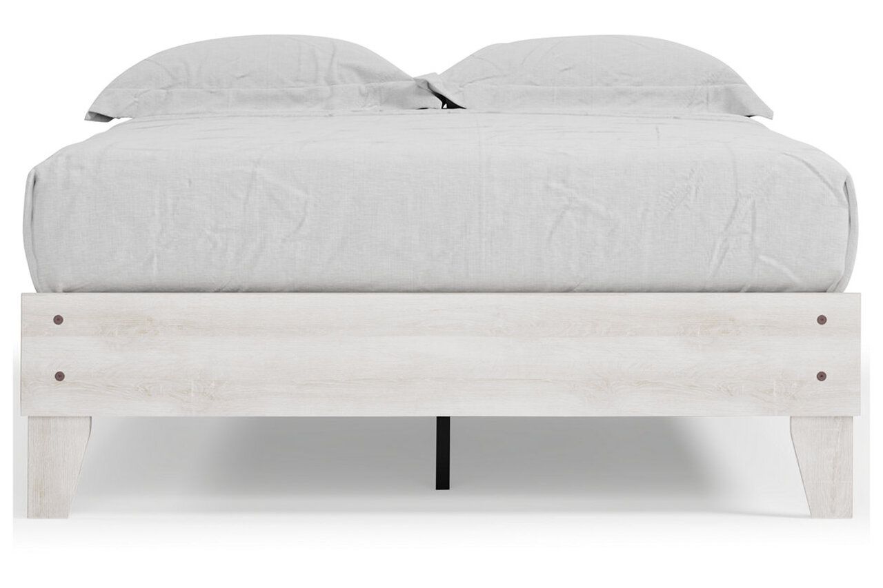 Shawburn White and Dark Charcoal Gray Full Platform Bed EB4121B2