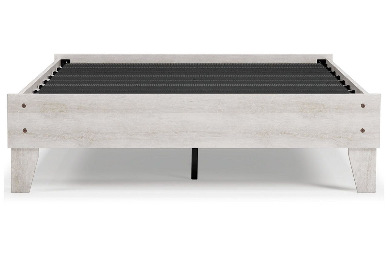 Shawburn White and Dark Charcoal Gray Full Platform Bed EB4121B2