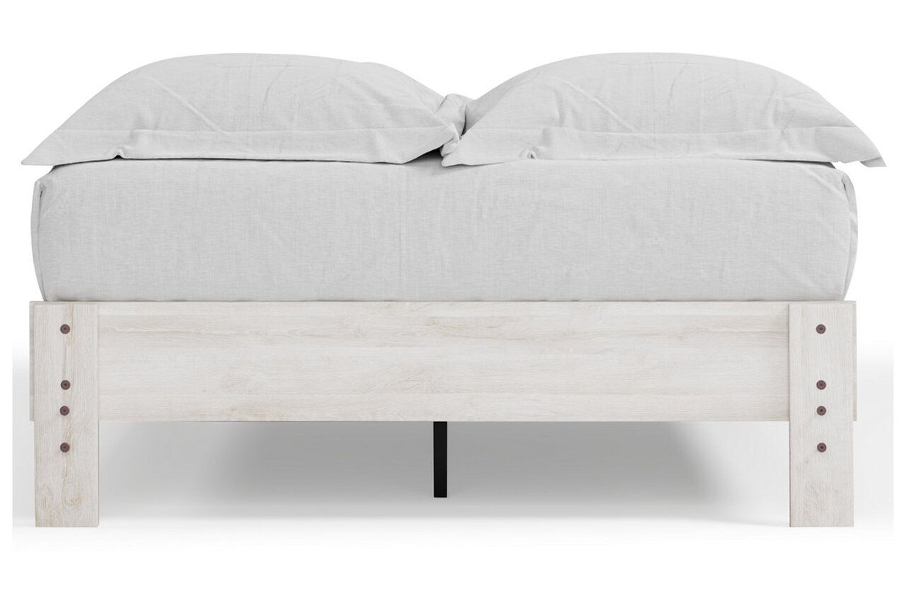 Shawburn White and Dark Charcoal Gray Full Platform Bed EB4121B2