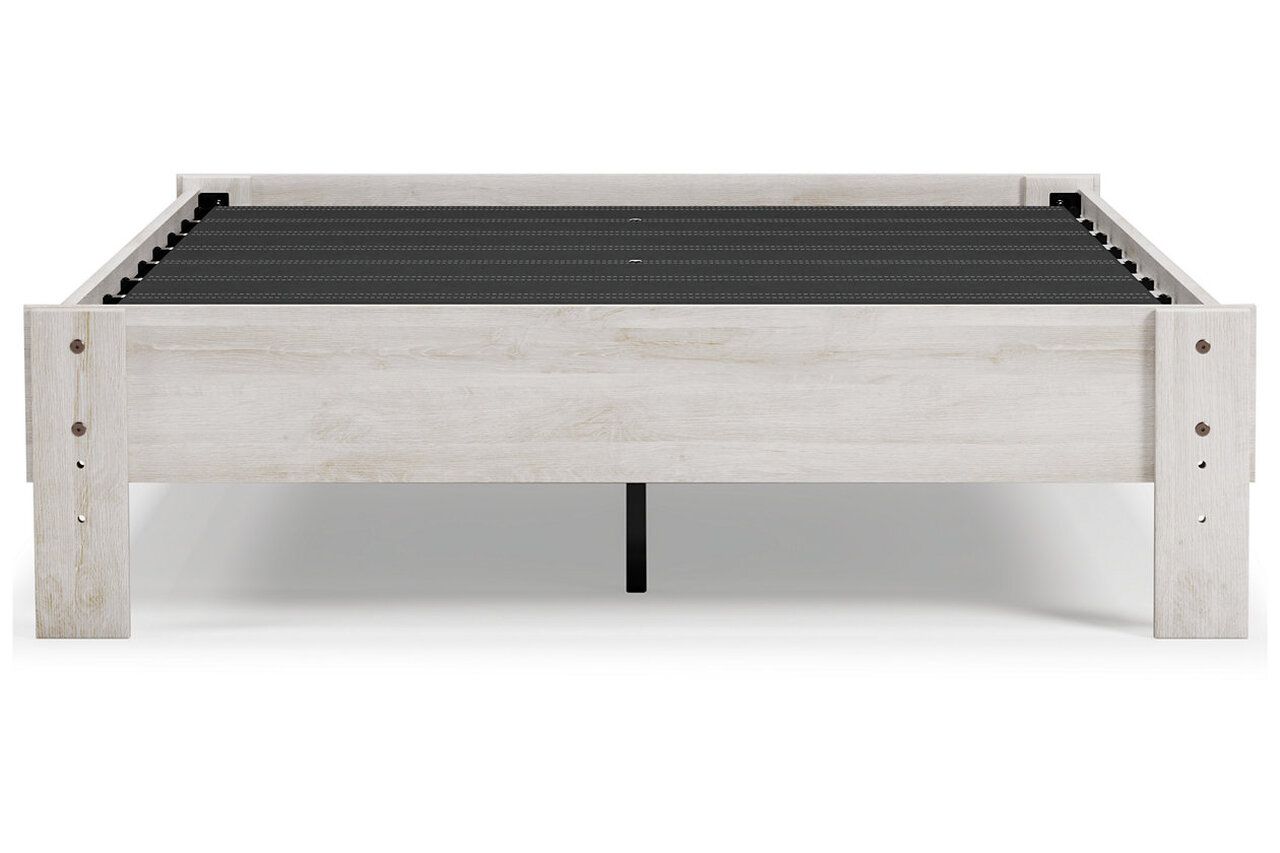 Shawburn White and Dark Charcoal Gray Full Platform Bed EB4121B2