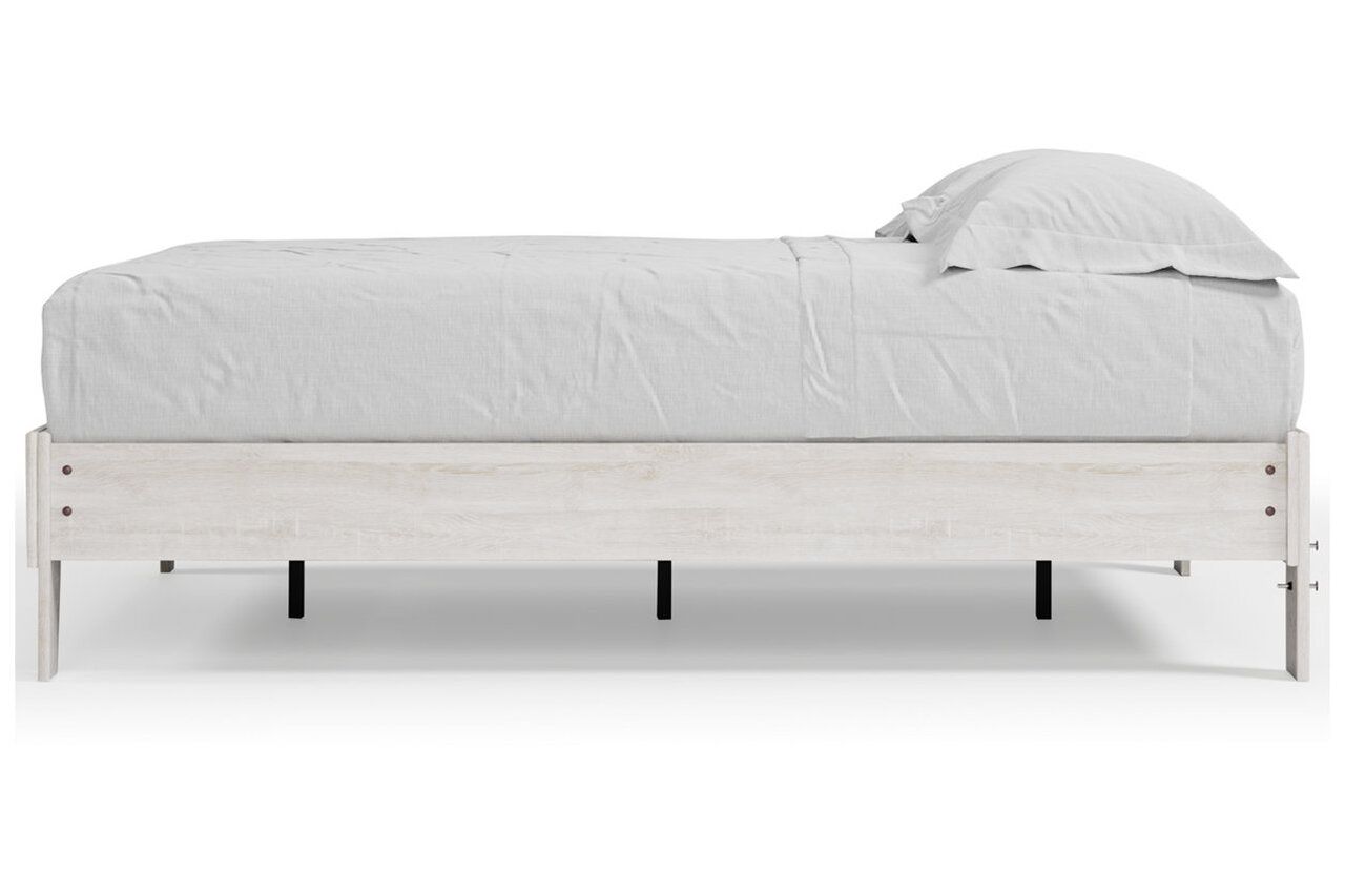 Shawburn White and Dark Charcoal Gray Full Platform Bed EB4121B2