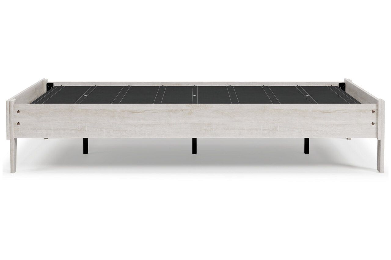 Shawburn White and Dark Charcoal Gray Full Platform Bed EB4121B2