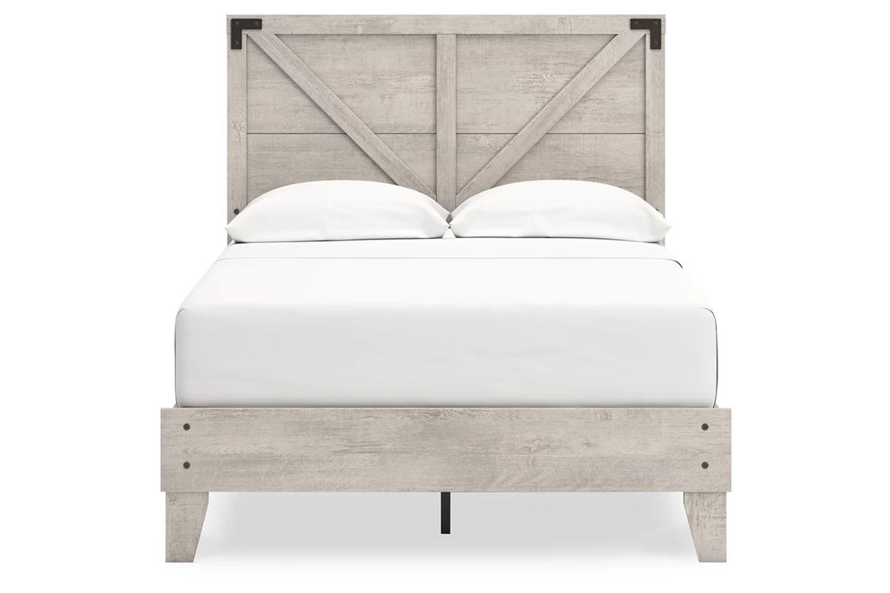 Shawburn Full Platform Bed with Headboard In Gray EB4123B1