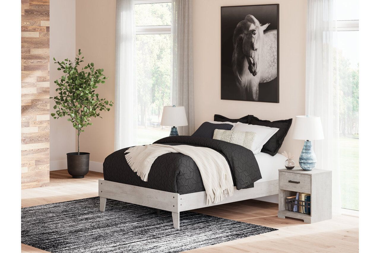Shawburn Full Platform Bed with Headboard In Gray EB4123B1