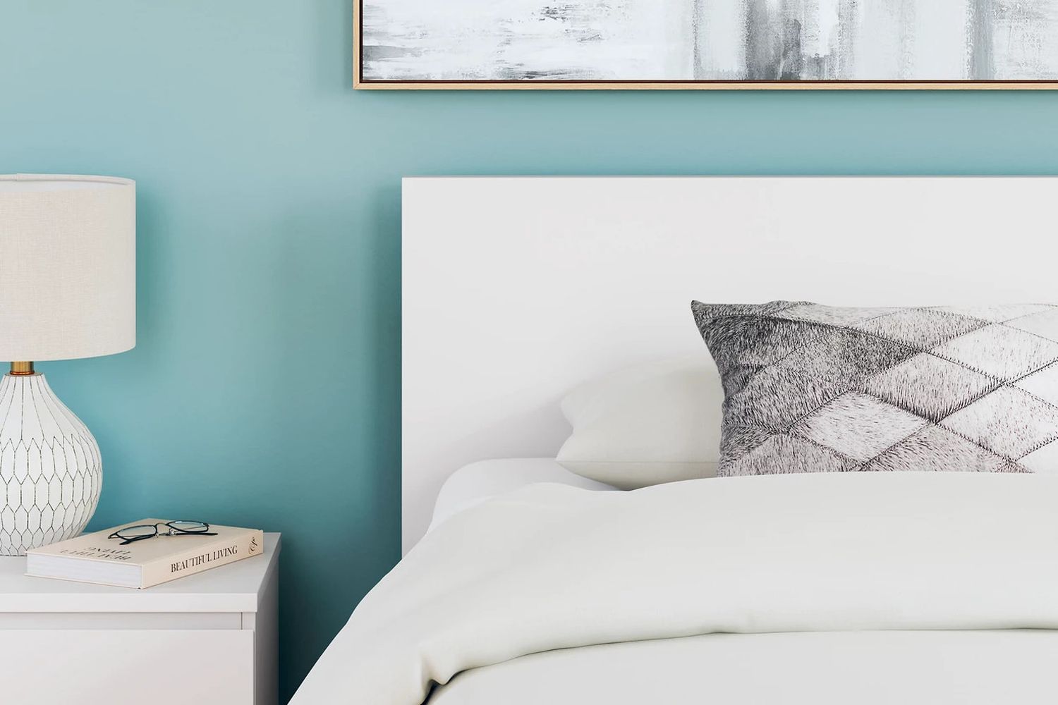 Onita Twin Panel Headboard In White EB9630253