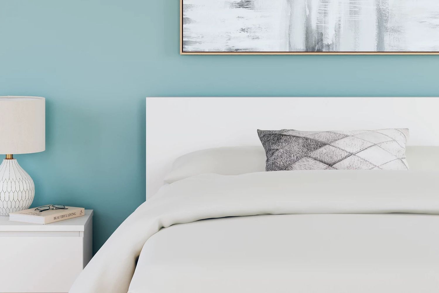Onita Full Panel Headboard In White EB9630287