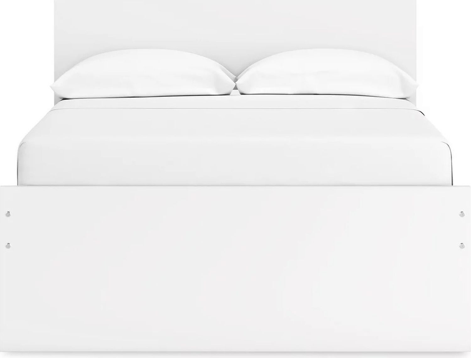 Onita Full Panel Platform Bed with 1 Side Storage In White EB9630B11