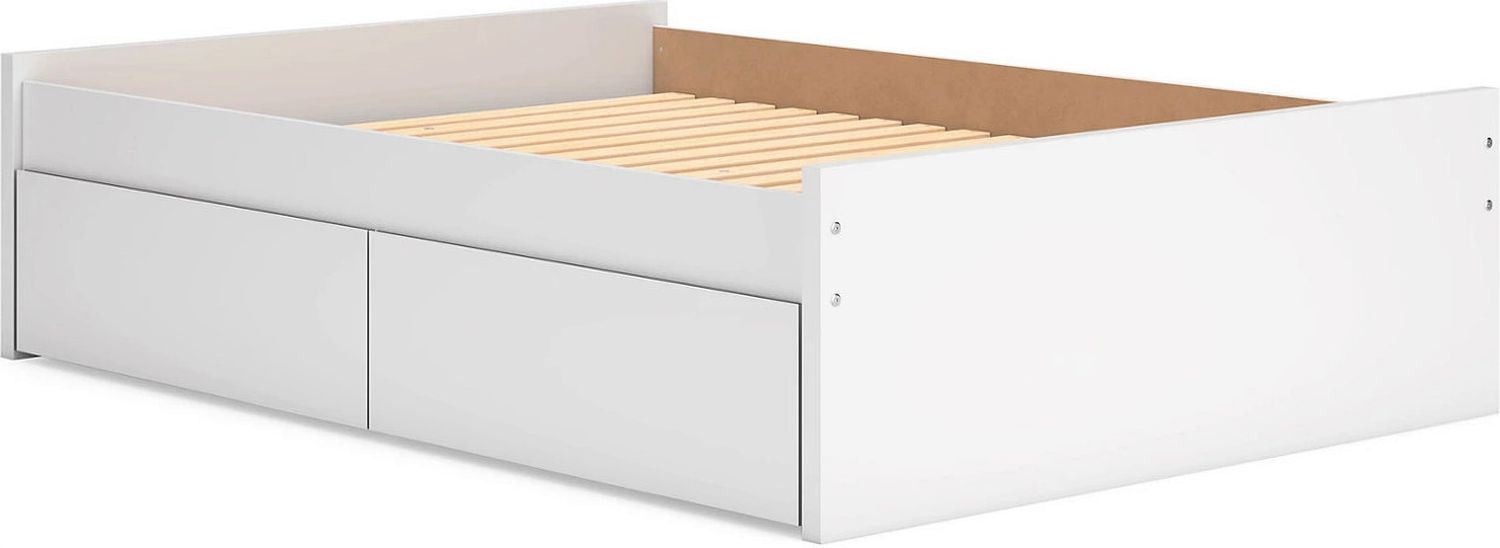 Onita Full Platform Bed with 2 Side Storage In White EB9630B13