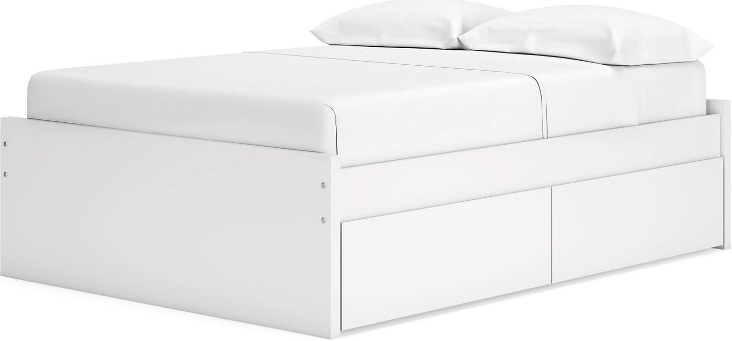 Onita Full Platform Bed with 2 Side Storage In White EB9630B13