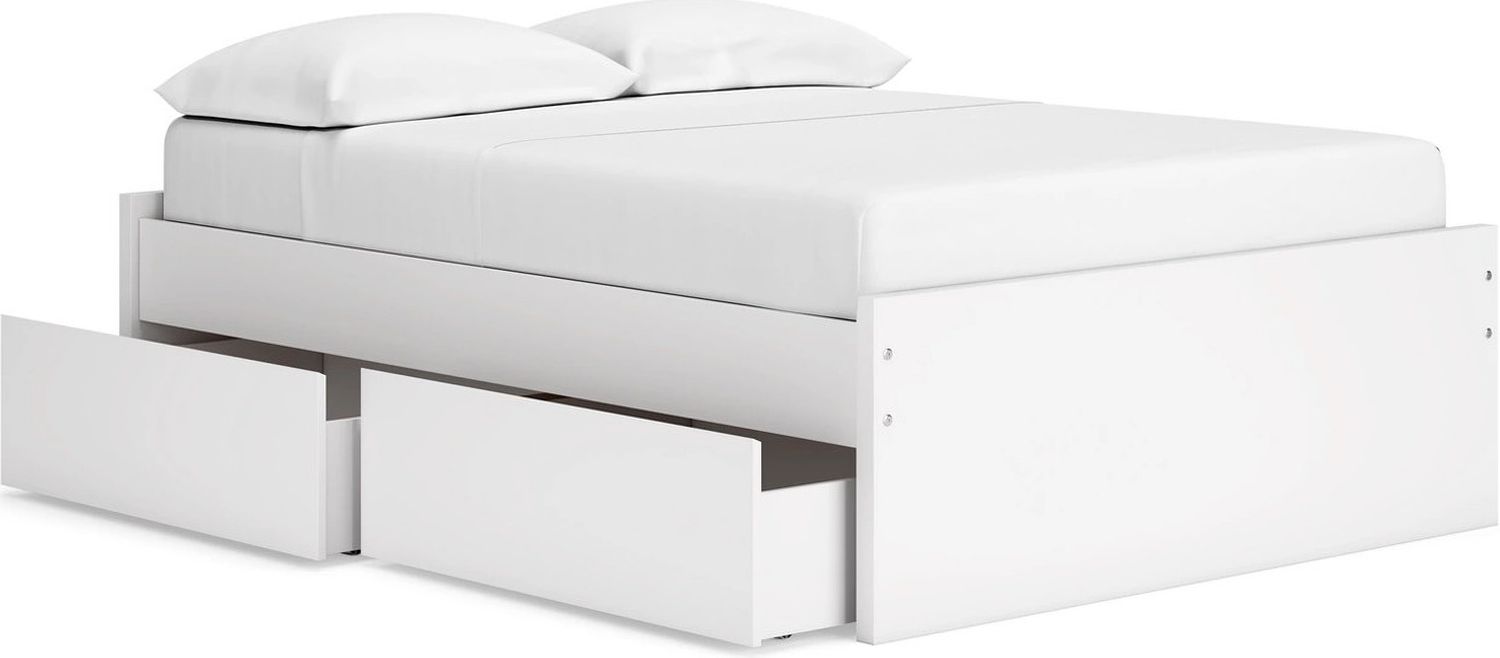 Onita Full Platform Bed with 2 Side Storage In White EB9630B13