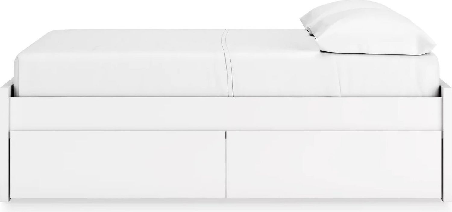 Onita Full Platform Bed with 2 Side Storage In White EB9630B13