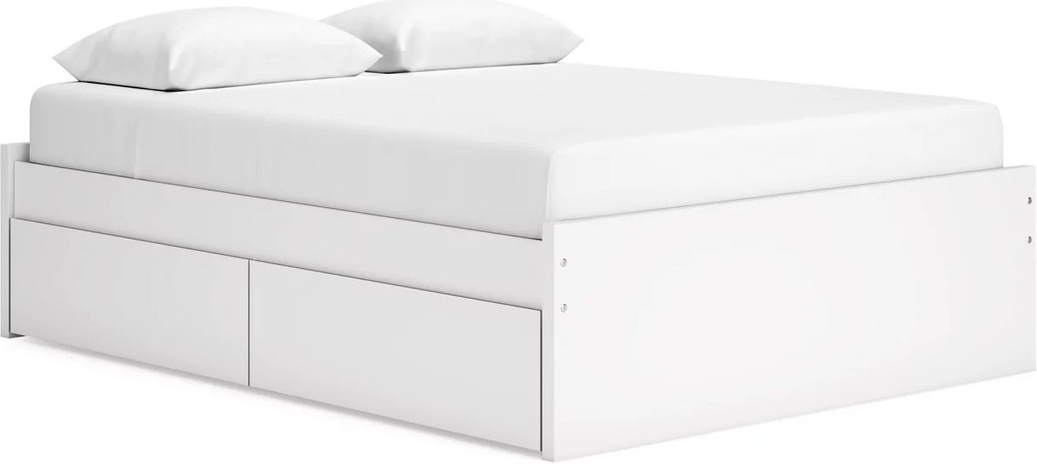 Onita Queen Platform Bed with 2 Side Storage In White EB9630B14