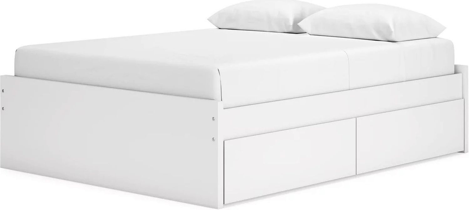Onita Queen Platform Bed with 2 Side Storage In White EB9630B14