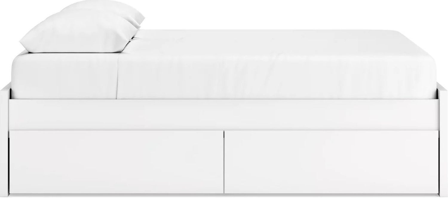 Onita Queen Platform Bed with 2 Side Storage In White EB9630B14