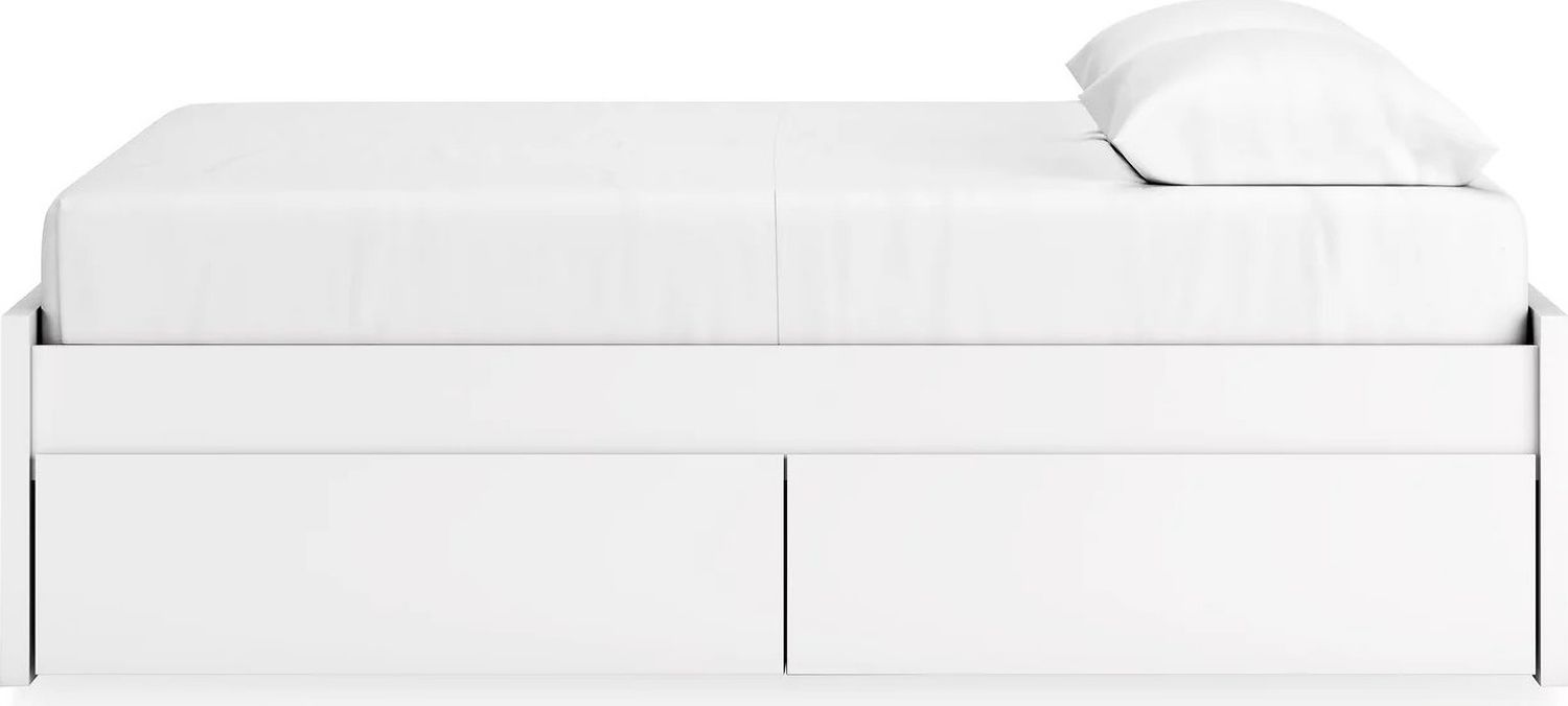 Onita Queen Platform Bed with 2 Side Storage In White EB9630B14