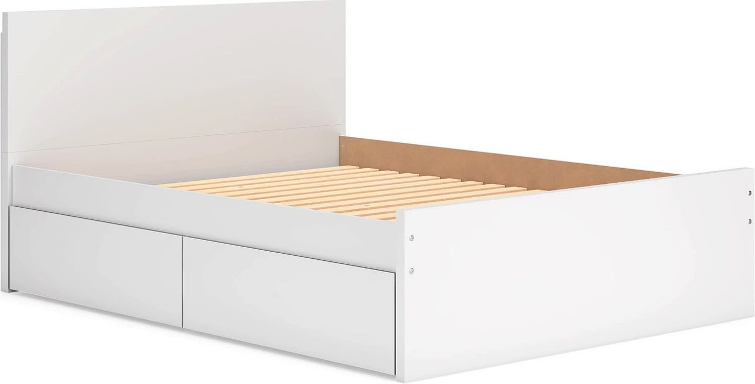 Onita Queen Panel Platform Bed with 2 Side Storage In White EB9630B16