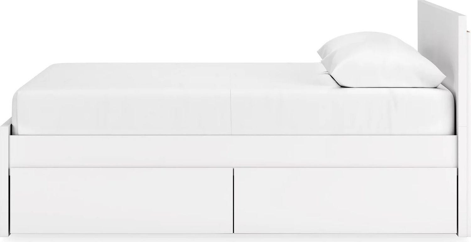 Onita Queen Panel Platform Bed with 2 Side Storage In White EB9630B16