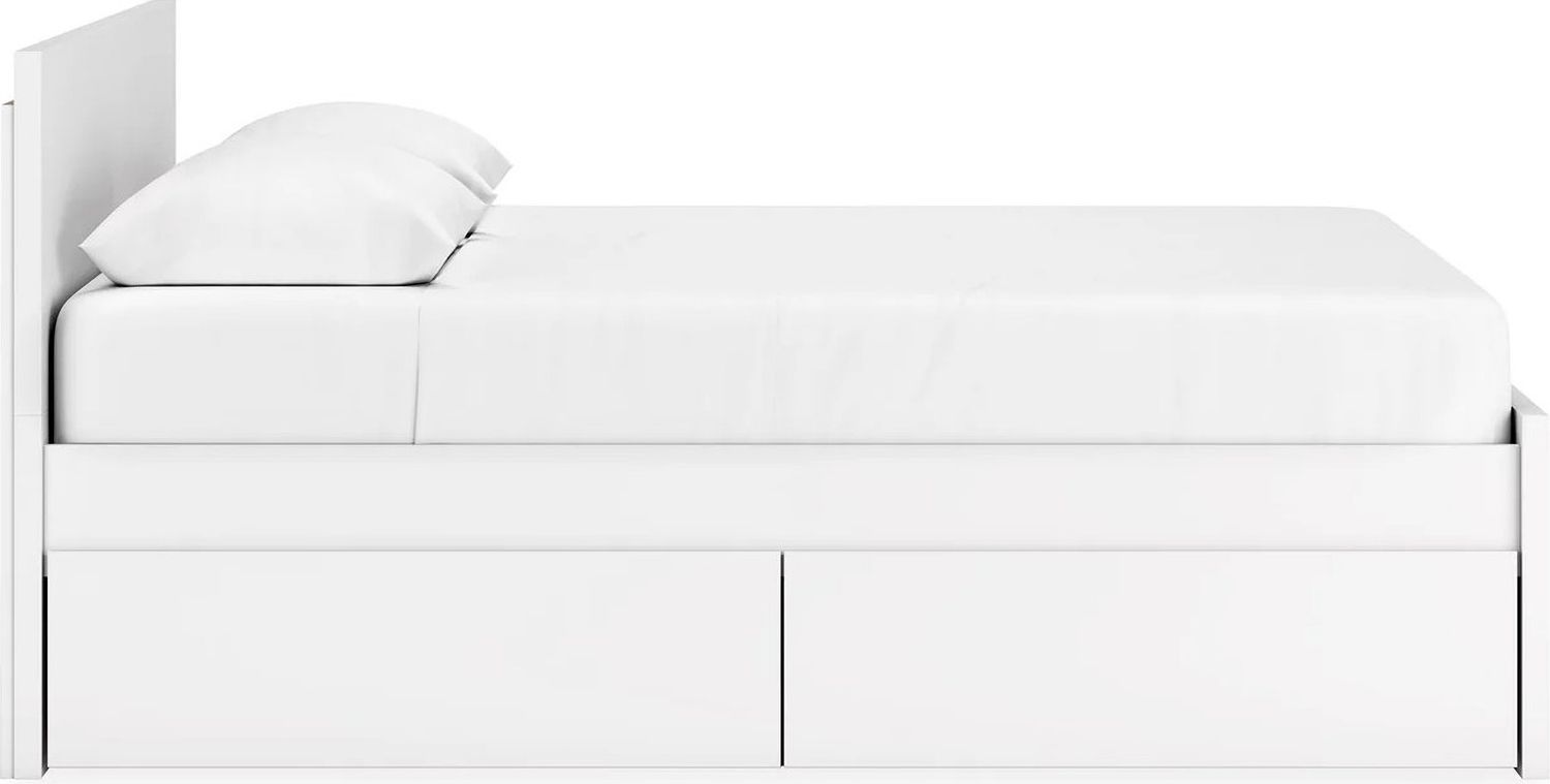 Onita Queen Panel Platform Bed with 2 Side Storage In White EB9630B16