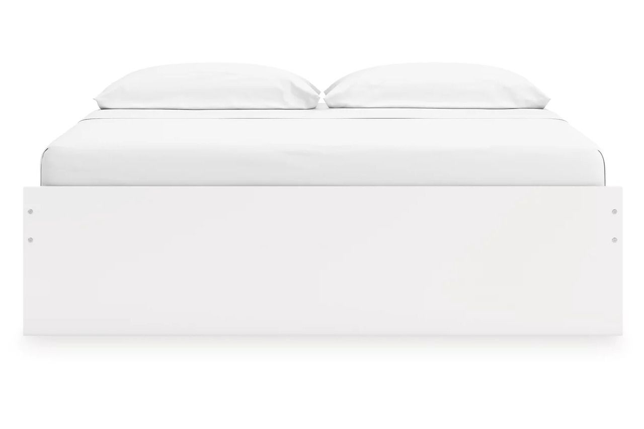 Onita King Platform Bed with 2 Side Storage In White EB9630B18