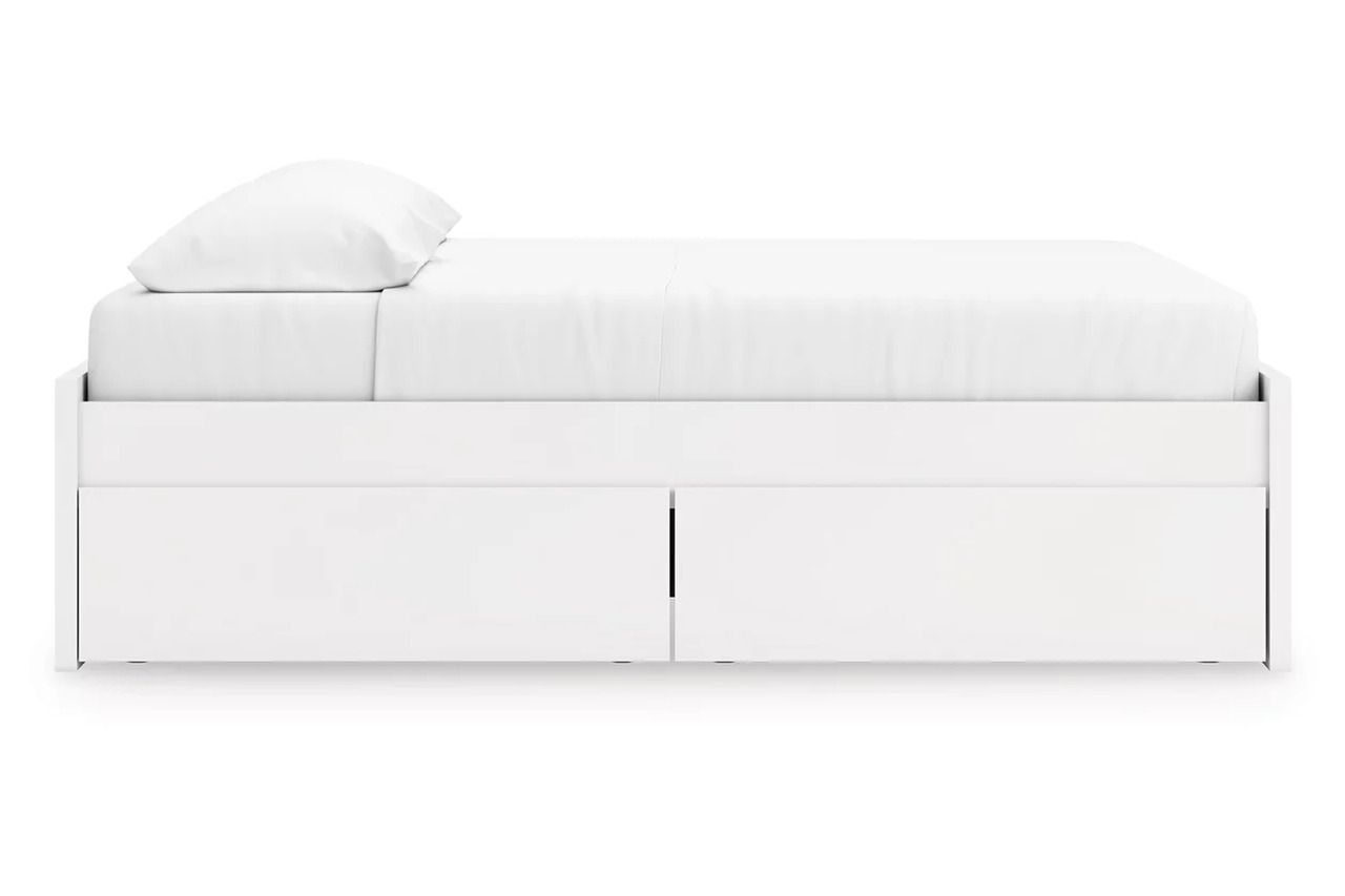 Onita King Platform Bed with 2 Side Storage In White EB9630B18