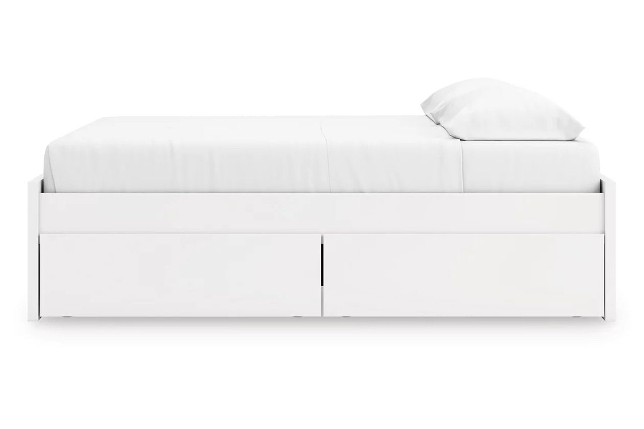 Onita King Platform Bed with 2 Side Storage In White EB9630B18