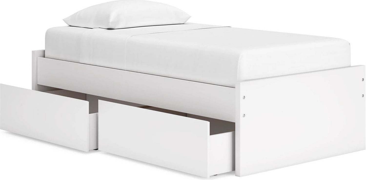 Onita Twin Platform Bed In White EB9630B2