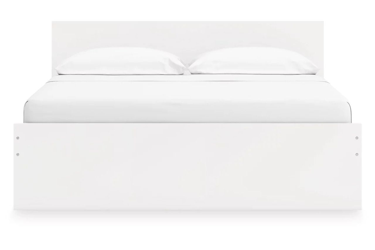Onita King Panel Platform Bed with Storage In White EB9630B20