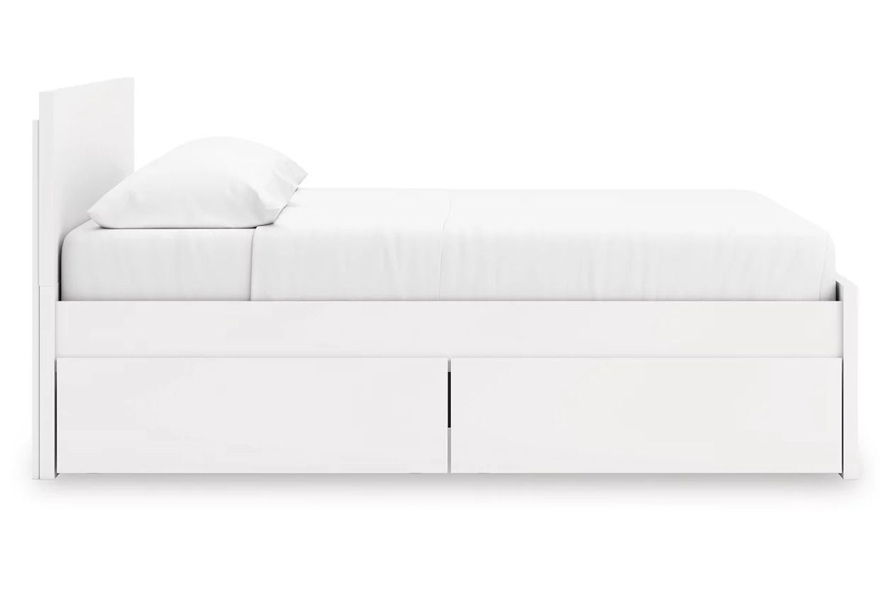 Onita King Panel Platform Bed with Storage In White EB9630B20