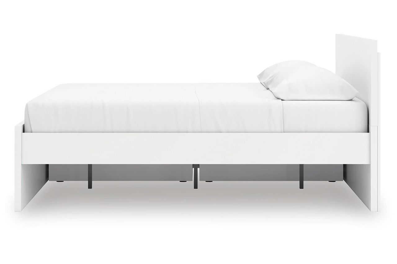 Onita King Panel Platform Bed with Storage In White EB9630B20