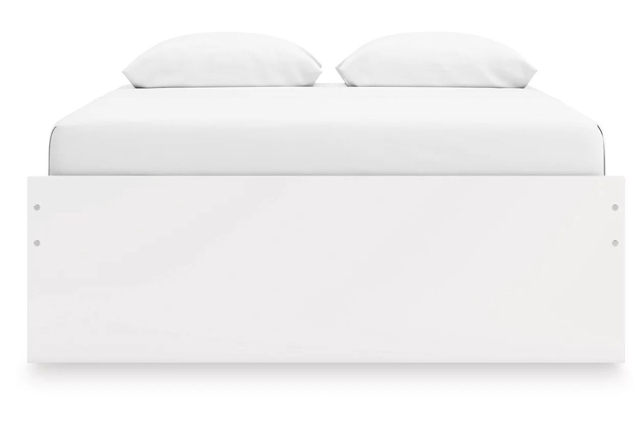 Onita Queen Platform Bed with 1 Side Storage In White EB9630B22