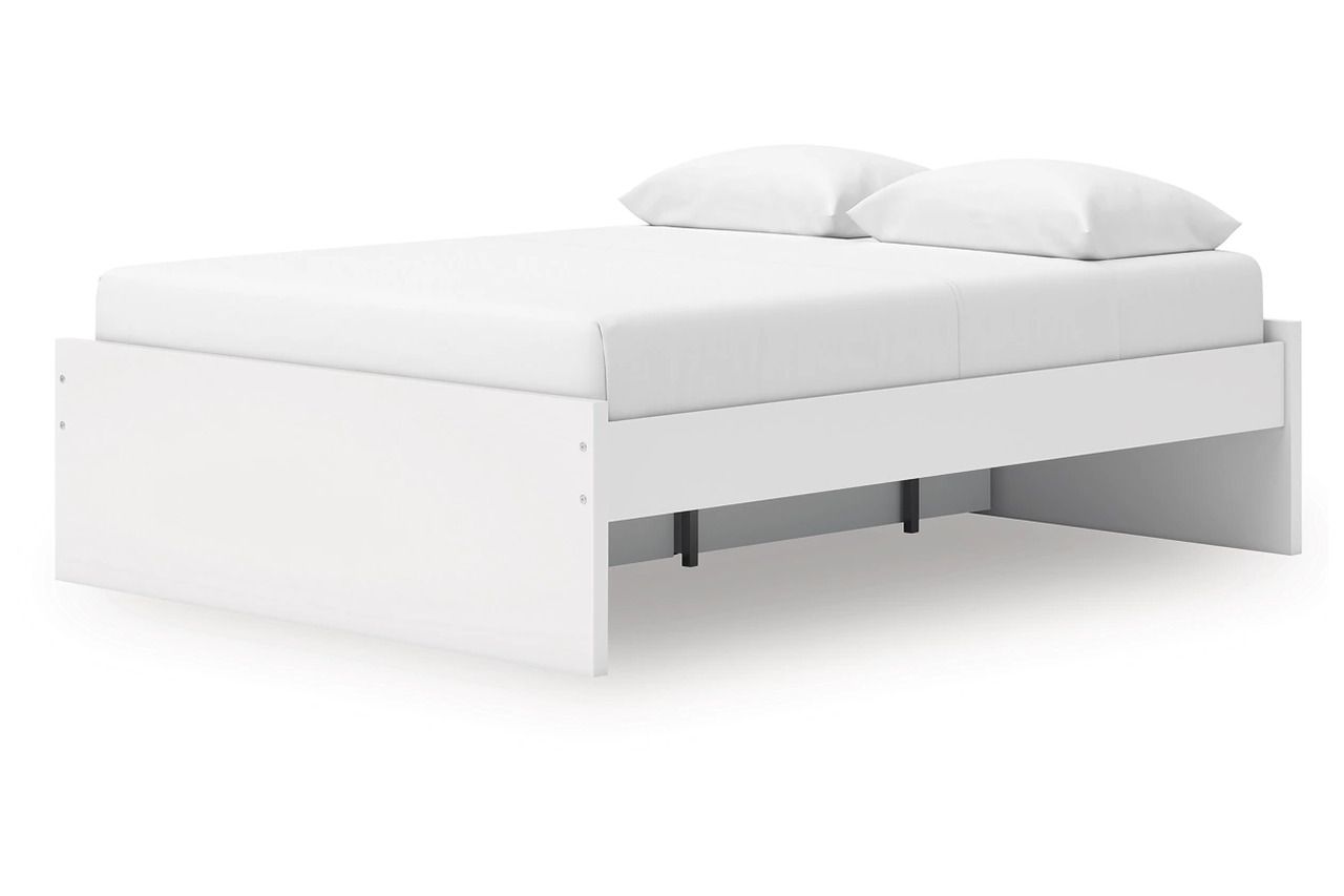 Onita Queen Platform Bed with 1 Side Storage In White EB9630B22