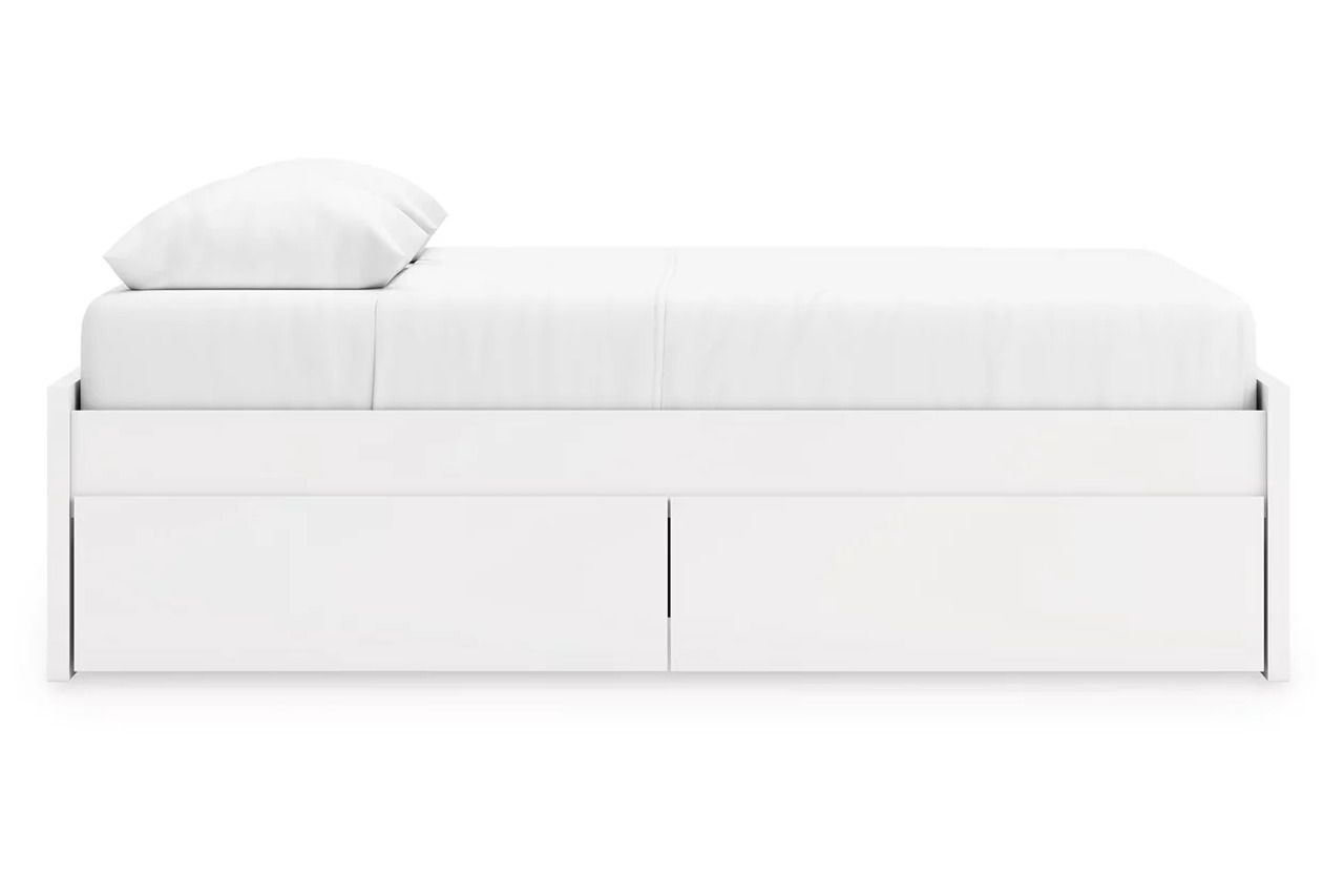 Onita Queen Platform Bed with 1 Side Storage In White EB9630B22